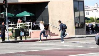 Jaclyn Steals A Guy's Cell Phone