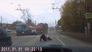 Najechanie na przejściu dla pierwszych w Rosja