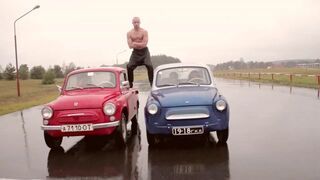 Grodzieński Van Damme robi szpagat na dwóch zaporożcach