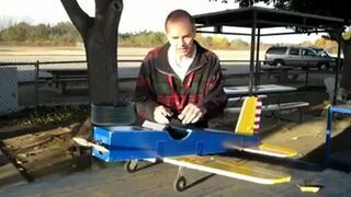 Wiewiórka porywa model samolot na manualne sterowanie