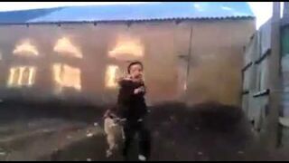 Dzieciak zaatakowany przez koguta!