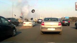 Wybuch LPG w bagażniku na autostradzie