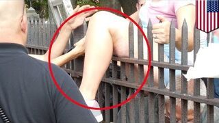 Kobieta nabiła się na płot podczas ucieczki przed napastnikiem.