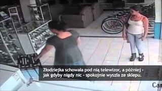 Wyniosła telewizor ze sklepu pod sukienką