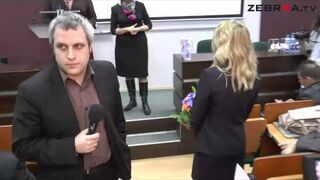 Prezent dla Anny Grodzkiej na wykładzie