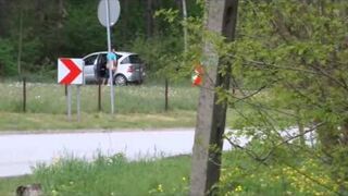 Szybki numerek przy drodze przerwany przez Policje